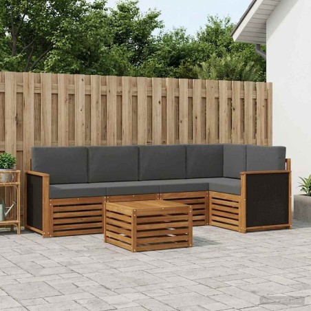Ensemble de canapé d'angle 5 pcs Naturel et Anthracite 636909636909