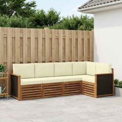 Ensemble de canapé d'angle avec coussin 4 pcs Naturel et Crème 636910636910