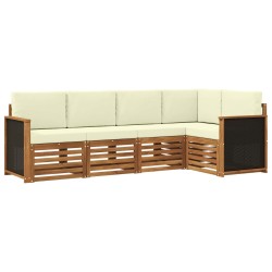 Ensemble de canapé d'angle avec coussin 4 pcs Naturel et Crème 636910636910