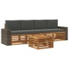 Ensemble de canapés d'extérieur 5 pcs Naturel et Anthracite 636913636913