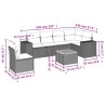Salon de jardin avec coussins 7 pcs gris résine tressée 636915636915