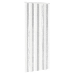 Rideau anti-insectes en chenille Gris clair et blanc 636917636917
