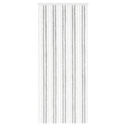 Rideau anti-insectes en chenille Gris clair et blanc 636917636917