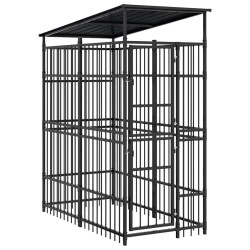 Chenil d'extérieur avec toit pour chiens Acier 1,84 m² 636919636919