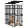 Chenil d'extérieur avec toit pour chiens Acier 1,84 m² 636919636919
