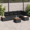 Ensemble de canapé de jardin avec coussin 6 pcs Noir Poly rotin 636920636920