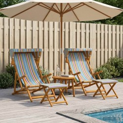 Chaise Longue 4 pcs 3 Position Bois d'eucalyptus massif 636921636921