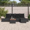 Ensemble de canapé de jardin avec coussin 6 pcs Noir Polyrotin 636925636925