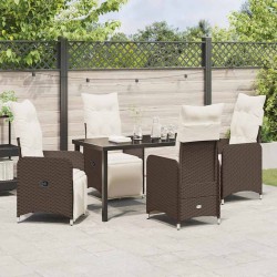 Ensemble de salle à manger pour jardin 5 pcs Marron polyrotin 636927636927