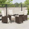 Ensemble de salle à manger pour jardin 5 pcs Marron polyrotin 636927636927
