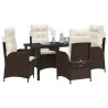 Ensemble de salle à manger pour jardin 5 pcs Marron polyrotin 636928636928