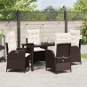 Ensemble de salle à manger pour jardin 5 pcs Marron polyrotin 636928636928
