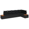 Ensemble de canapé de jardin avec coussin 6 pcs Noir Polyrotin 636931636931