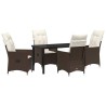 Ensemble de salle à manger pour jardin 5 pcs Marron polyrotin 636933636933