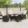 Ensemble de salle à manger pour jardin 5 pcs Marron polyrotin 636933636933