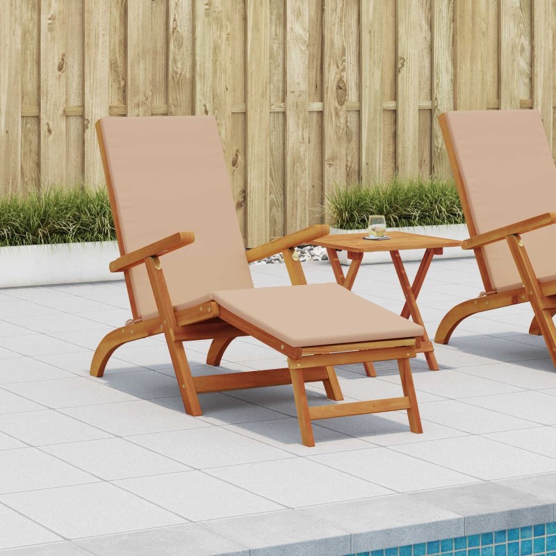 Chaise longue inclinable et pliable 2 pcs Taupe 636936636936