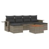 Salon de jardin avec coussins 7 pcs gris résine tressée 636938636938
