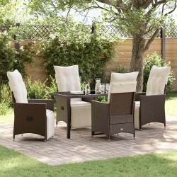 Ensemble de salle à manger pour jardin 5 pcs Marron polyrotin 636948636948