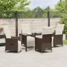 Ensemble de salle à manger pour jardin 5 pcs Marron polyrotin 636948636948