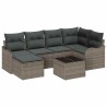 Ensemble de canapé de jardin avec coussin 7 pcs Gris Poly rotin 636949636949