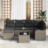 Ensemble de canapé de jardin avec coussin 7 pcs Gris Poly rotin 636949636949