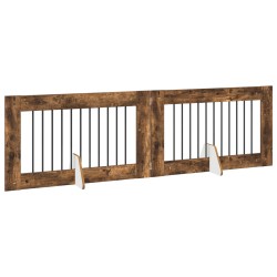 Porte de chien pliable avec supports 2 pcs Chêne fumé 200,5 cm 636950636950