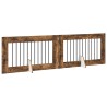 Porte de chien pliable avec supports 2 pcs Chêne fumé 200,5 cm 636950636950