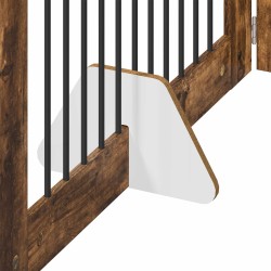 Porte de chien pliable avec supports 2 pcs Chêne fumé 200,5 cm 636950636950