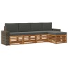 Ensemble de canapés d'extérieur 5 pcs Naturel et Anthracite 636951636951