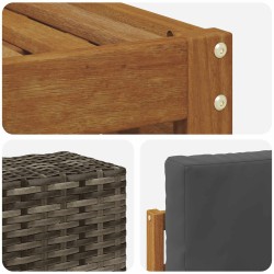 Ensemble de canapés d'extérieur 5 pcs Naturel et Anthracite 636951636951