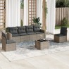 Salon de jardin avec coussins 7 pcs gris résine tressée 636952636952