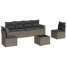 Salon de jardin avec coussins 7 pcs gris résine tressée 636952636952