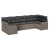 Ensemble de canapé de jardin 7 pcs Gris Poly rotin 636956636956