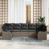 Ensemble de canapé de jardin 7 pcs Gris Poly rotin 636956636956