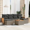 Salon de jardin avec coussins 7 pcs gris résine tressée 636961636961