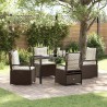 Ensemble de salle à manger pour jardin 5 pcs Marron polyrotin 636963636963