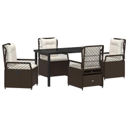 Ensemble de salle à manger pour jardin 5 pcs Marron polyrotin 636963636963