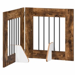 Porte de chien pliable avec supports 2 pcs Chêne fumé 120,5 cm 636967636967