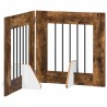 Porte de chien pliable avec supports 2 pcs Chêne fumé 120,5 cm 636967636967