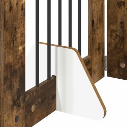 Porte de chien pliable avec supports 2 pcs Chêne fumé 120,5 cm 636967636967