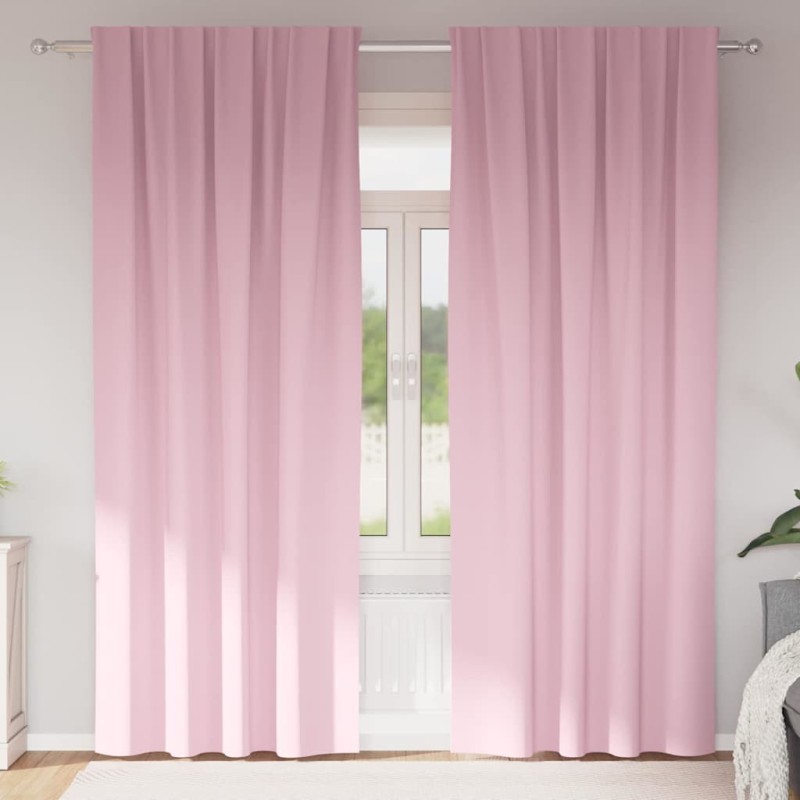 Rideaux occultants avec anneaux 2 pcs Rose bébé 225 x 140 cm 636973636973