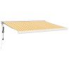 Auvent rétractable jaune et blanc 3x2,5 m tissu et aluminium 636977636977