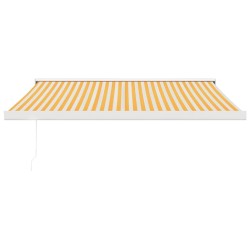 Auvent rétractable jaune et blanc 3x2,5 m tissu et aluminium 636977636977