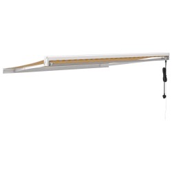 Auvent rétractable jaune et blanc 3x2,5 m tissu et aluminium 636977636977