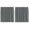 Rideaux en voile à œillets 2 pcs gris foncé 636979636979