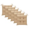 Chaises à manger d'extérieur lot de 6 et coussins Acacia massif 636988636988