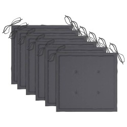 Chaises à manger d'extérieur lot de 6 et coussins Acacia massif 636991636991