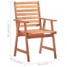 Chaises à manger d'extérieur lot de 6 et coussins Acacia massif 636992636992