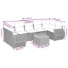 Salon de jardin 8 pcs avec coussins noir résine tressée 636994636994