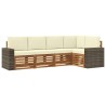 Ensemble de canapé d'angle avec coussin 5 pcs Naturel et Crème 636995636995